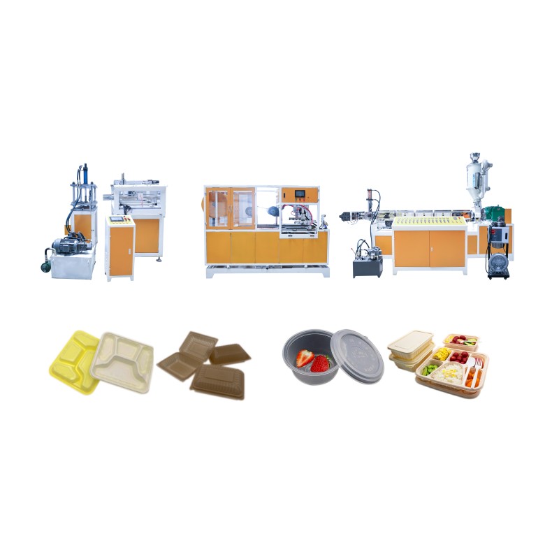 biodegradable 3 compartment takeaway food containers transparent plastic food container with lids making machine