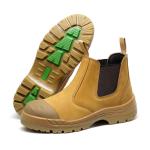 Steel Tip Chelsea Safety Shoes Brown Cow Split Leather Shoes For Men