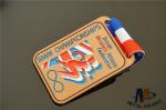 Antique Gold Finish Custom Sports Medals Soft Enamel Medaille With Woven Ribbon