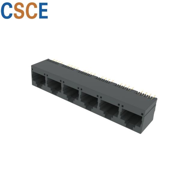 Round Pin RJ45 Multi Port 8 Pin 8 Contact 1 X 6 Ports 5224 Series Current Rating