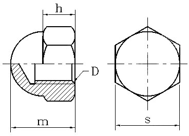 Plain Passivation Stainless Steel A4 - 70 Domed Cap Head Nuts for Constructing