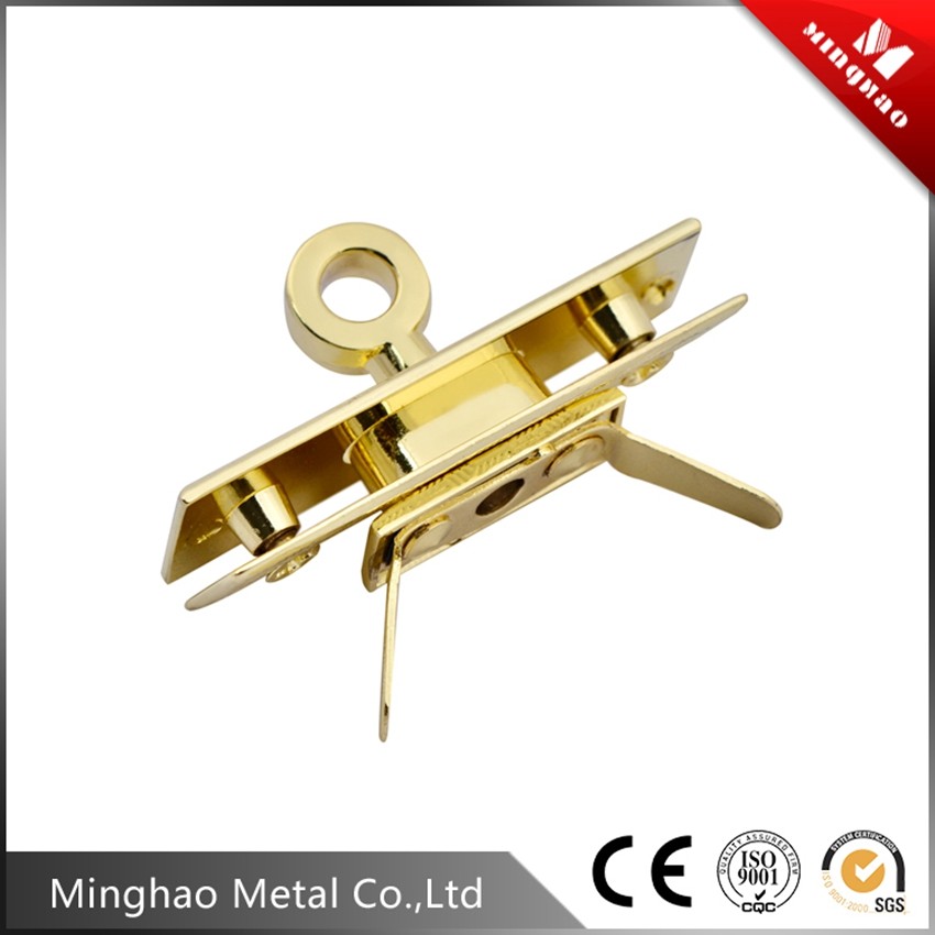 New style gold handbag square turn lock for bag parts,15.4*12.18mm turn lock