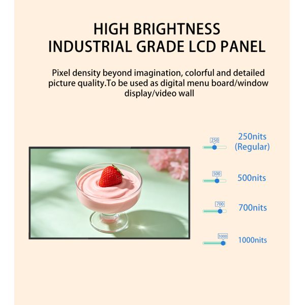 Ultra Thin 55 Inch LCD Advertising Player Interactive Touch Digital Signage Vertical Wall Mounted Display for Elevator