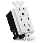 AC125V Charger Wall Socket Outlet 60Hz With Dual Type C