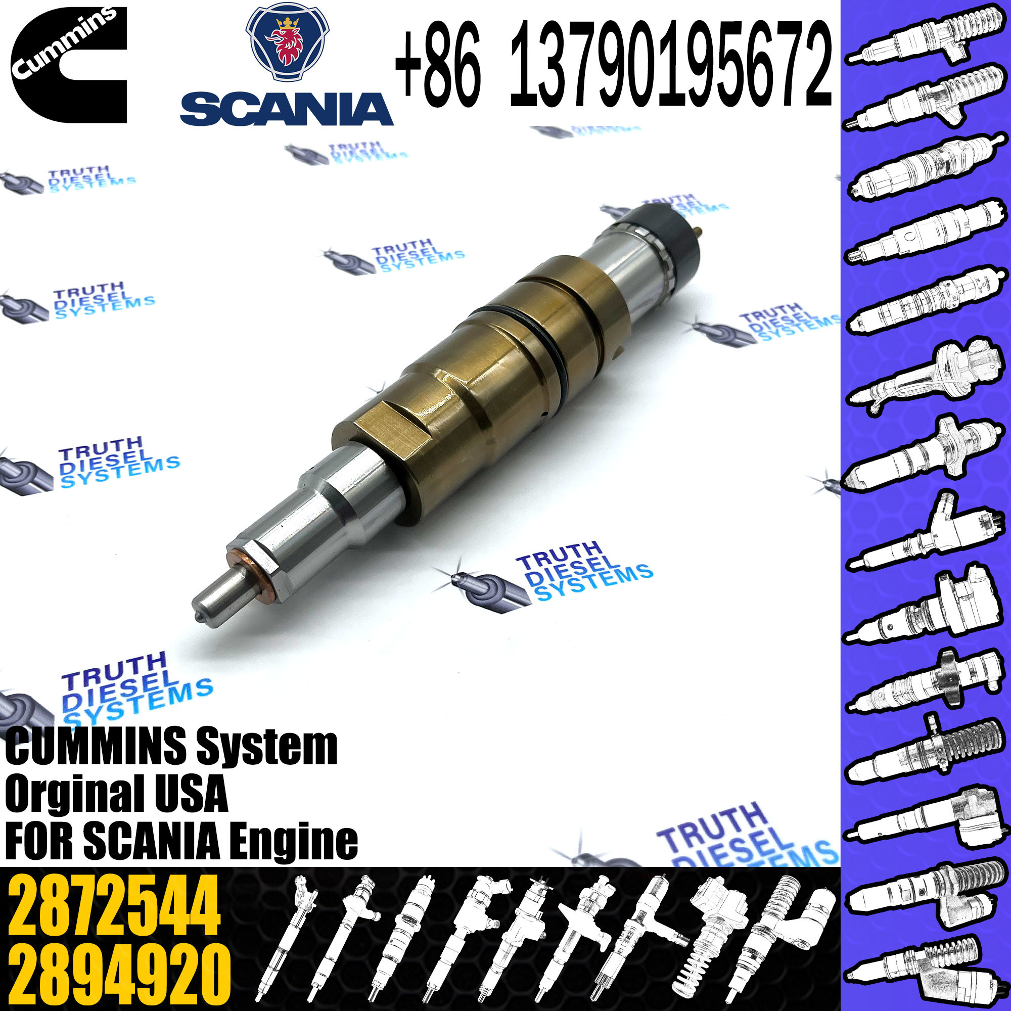 ISZ13 QSZ13 Diesel engine parts fuel Injector 2872544 2029622 2057401 2419679 for cummins