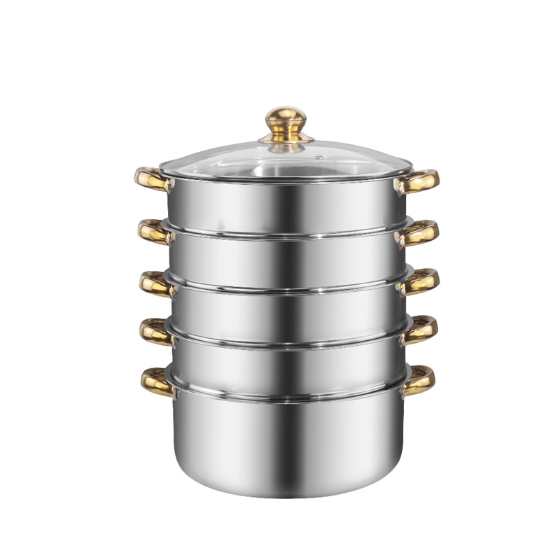 Five Layers Stainless Steel 410 Steamer Food Pot For Restaurant
