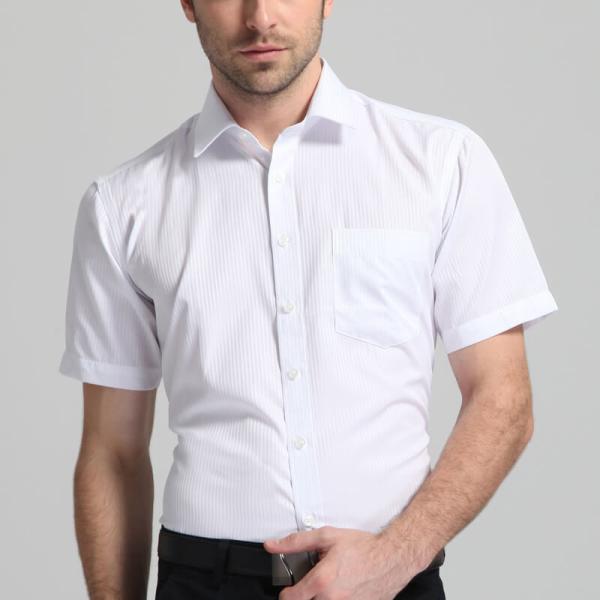 Slim Fit Custom Made Dress Shirts Plain White Classic Cut Adjustable Cuff Sgs