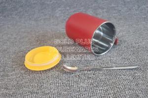 China BPA Free Red Handgrip 304 Stainless Steel Coffee Cup With Sealing Cover wholesale