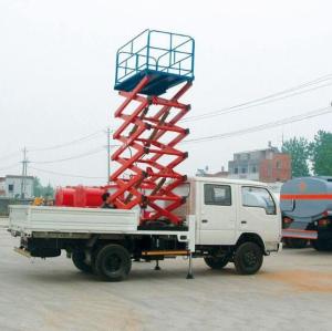 China 14m Lifting Height Mobile Truck Mounted Scissor Lift with 450kg Loading Capacity wholesale