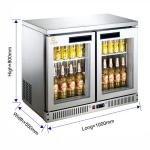 8.C Temperature 340W N.W 130KG Commercial Bar Air Cooled Refrigerator for Hotel
