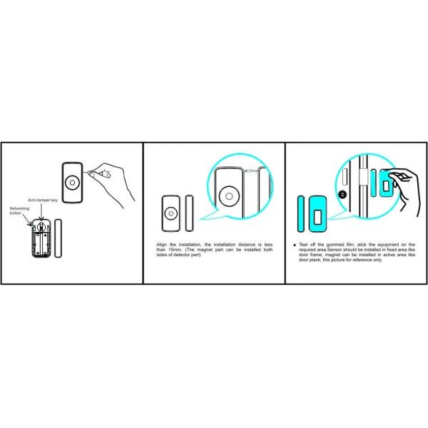 Zigbee Smart Door Magnetic Sensor 3V Battery Powered For Home Security System