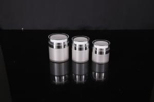 China Cream Gel 15ml Acrylic Airless Pump Jar Reusable Round Shape wholesale