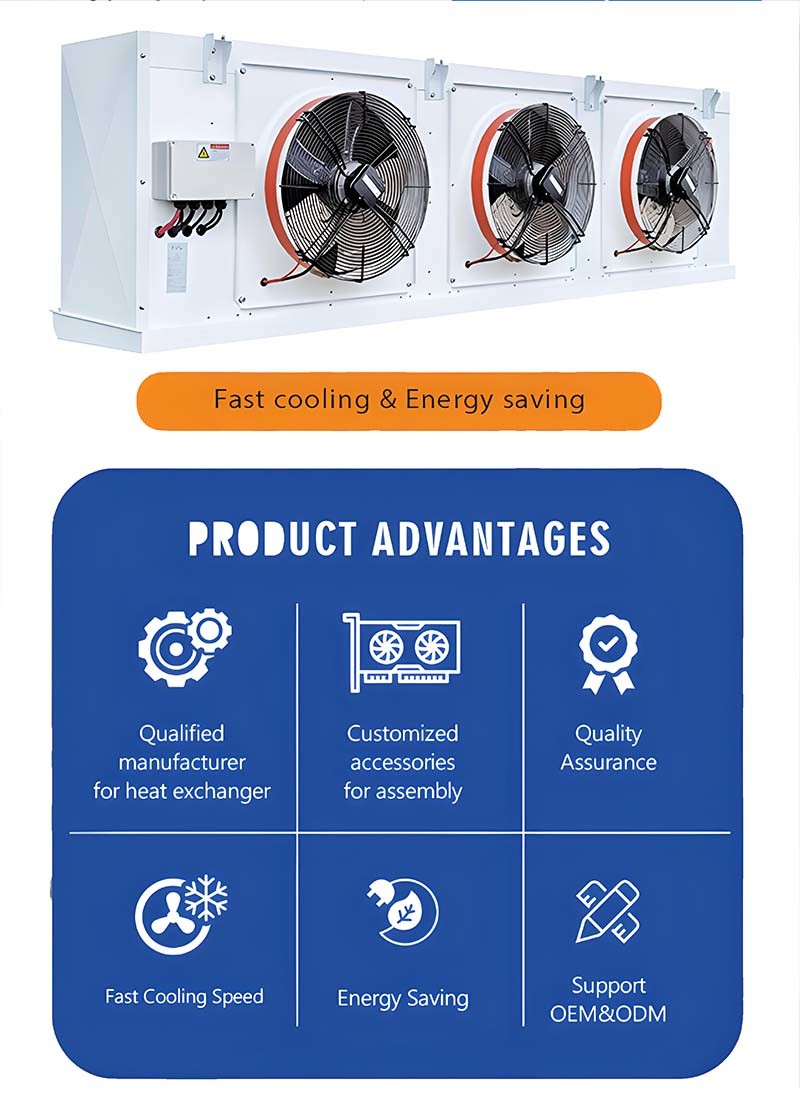 Industrial Cold Room Evaporator Unit , Air Cooler Cold Room Refrigeration System