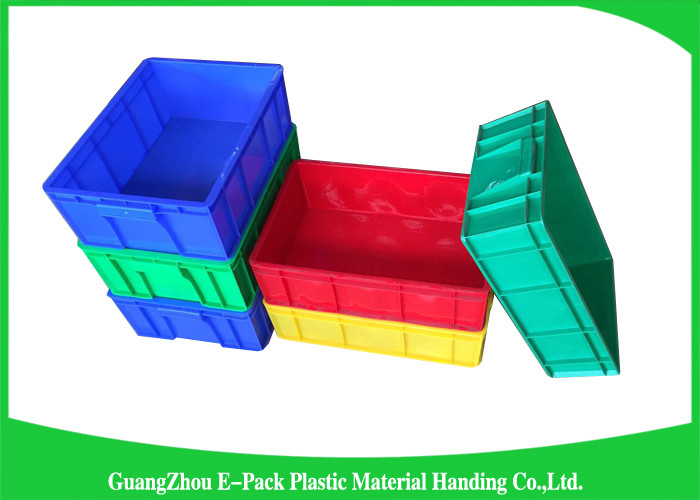 Durable Stackable Plastic Bins Space Saving , Reusable Black Storage Boxes