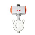 Fully Lined PTFE Soft Seal Ductile Iron Pneumatic Clamp Butterfly Valve for