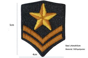 China Black Diamond 3D Military Embroidered Badges Overlock Border Arm band With Pentagram wholesale