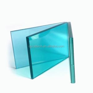China Cutting and Edging Ocean Blue Tempered Glass for Building Construction Kitchen Staircase wholesale