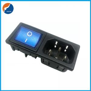 China R14-B-1FB2 10A 250VAC 3 Pin C14 Inlet Connector Plug Power Socket With Rocker Switch Fuse Holder wholesale