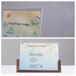 Crystal Clear Acrylic Picture Frame With Wood Base And Personalized