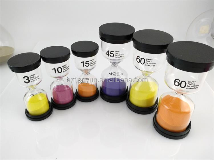 Black Cover Hour Glass Egg Timer 1 Minute - 24 Hours Sand Clock Hourglass