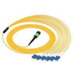G652D LSZH Single Mode Duplex Fiber Optic Cable MPO / MTP Trunk Cord 8/12/24