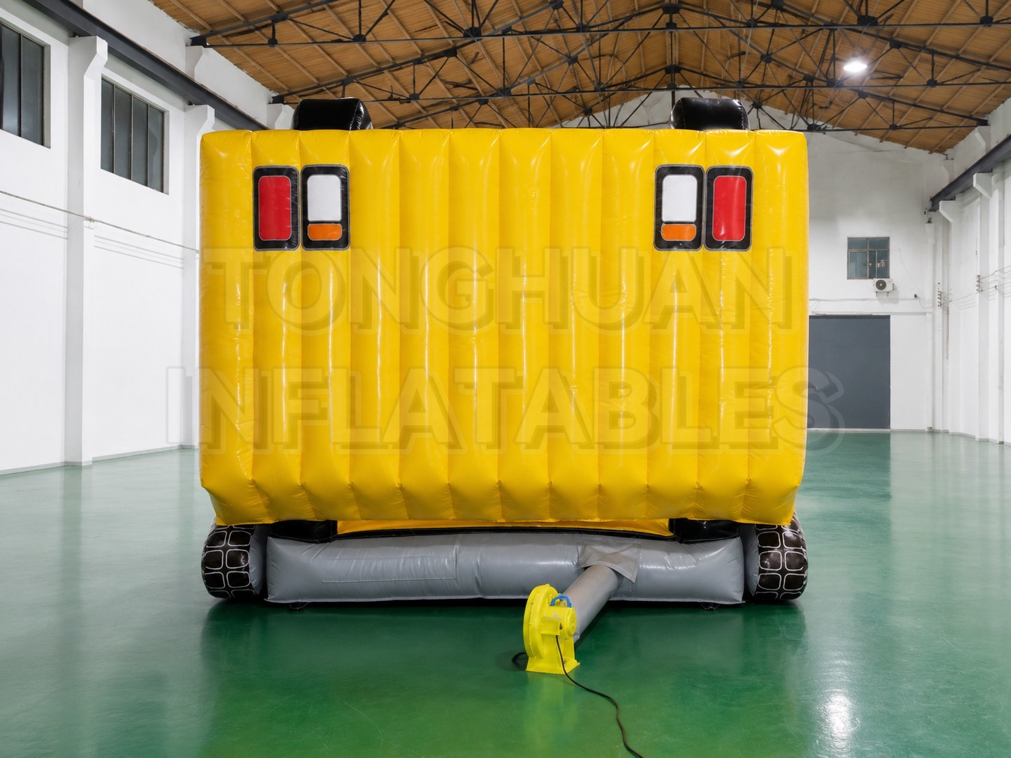 Inflatable Digger Theme Bounce House with Slide Mesh Walls and Custom Branding for Children Entertainment