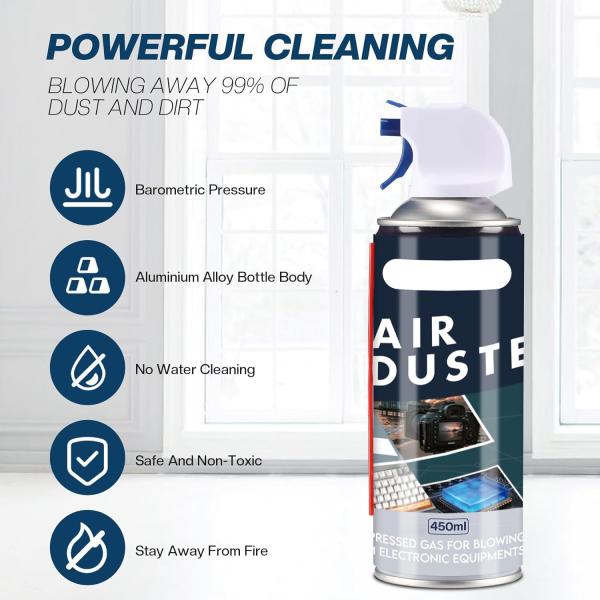 450ml Aerosol Spray Can Air Duster Efficient Cleaning Easy To Use