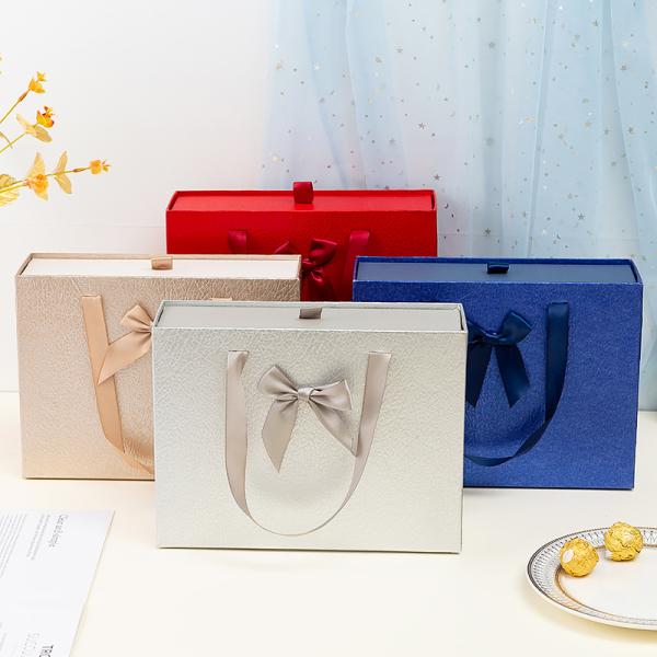 Custom Printed Ribbon Drawer Gift Box for Wrapping and Packaging Paperboard Type