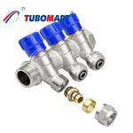 Brass Pex Ball Valve Manifold 2 - 12 Outlets Underfloor Heating Manifold