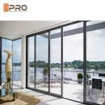 Waterproof Commercial Sliding Glass Door Double Glass Aluminium Profile Exterior