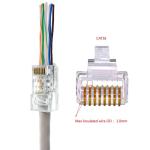 24 AWG Network Cable Assembly RJ45 Through Connector