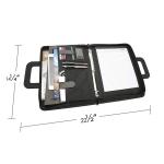 Elegant Zippered PU Leather Leather Business Portfolio Binder Navy Blue & And