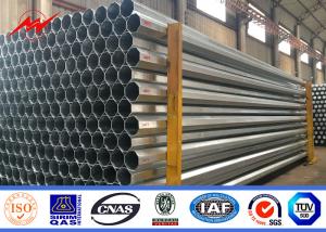 China Powder Coating Steel Utility Pole 12m Treated transmission line poles with Cross Arm wholesale