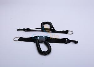 China Detach Black Spring Quick Release Coil Lanyard TPU With Fabric Belt Clip wholesale