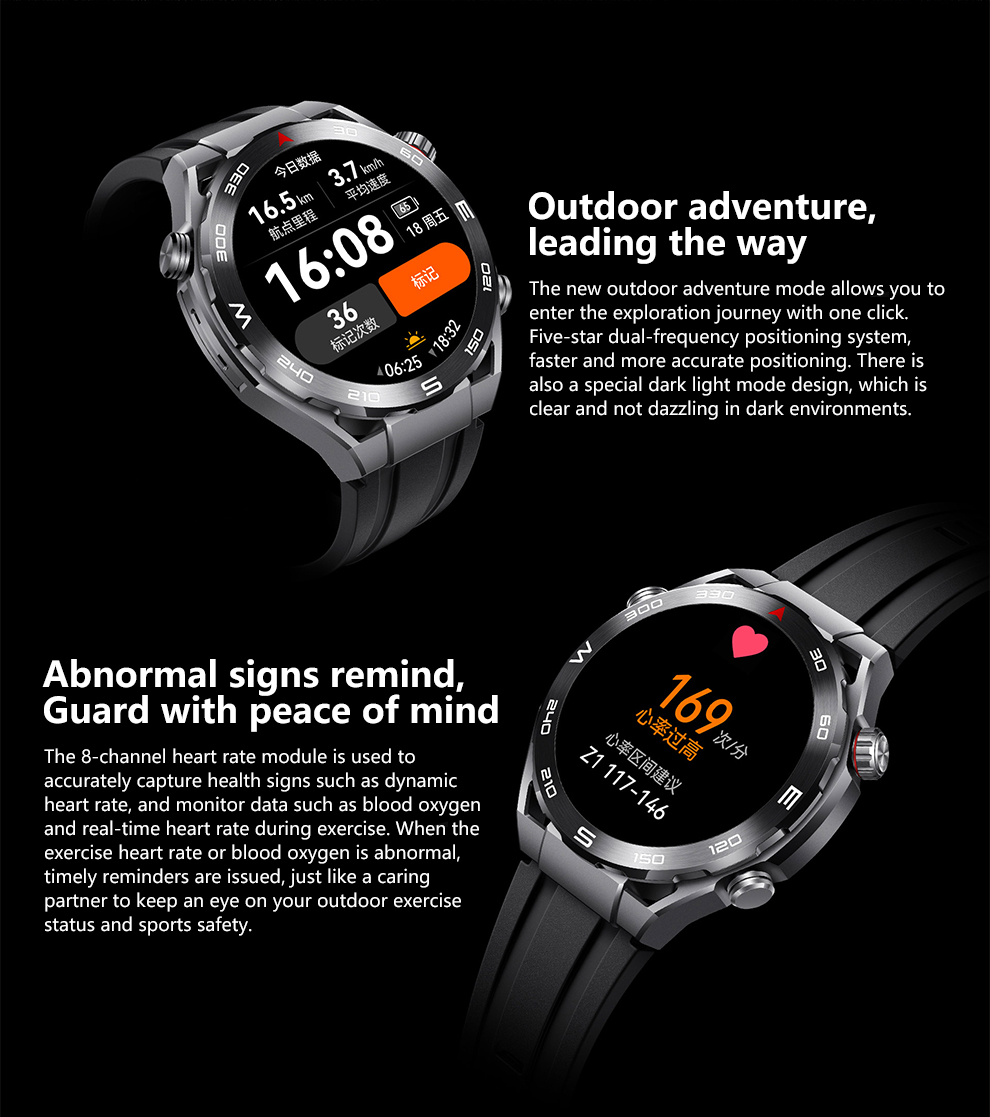 HUA-WEI WATCH Ultimate Sports Diving 100 Meter Deep Diving Outdoor Exploration Support Two-Way Beidou Satellite