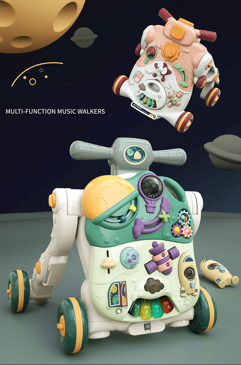 12 inch Activity Center for Toddler Learning to Walk Baby Walker Sit Stand Early Push Toys Infant Boys Girls Pull Wheels Musical Walking