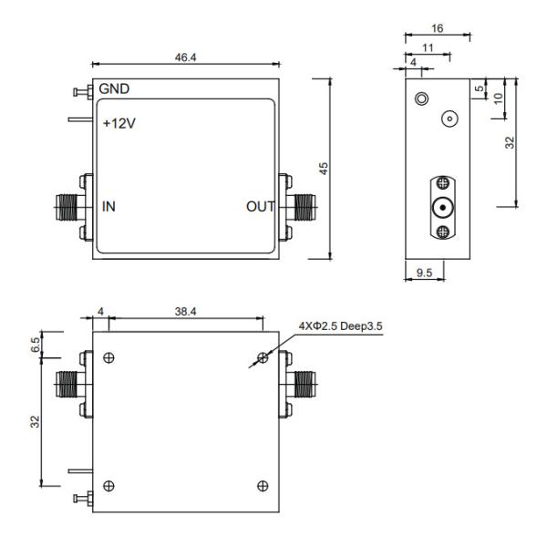 4 To 18 GHz RF Power Amplifier P1dB 30 dBm Wireless Power Amplifier