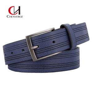 China 3.5cm Width Men's Leather Belts Zinc Alloy Pin Buckle Business Casual Belt on sale