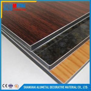 China 2 / 3 / 4 / 5 / 6mm Fireproof Wooden Aluminum Composite Panel Sheet FEVE wholesale