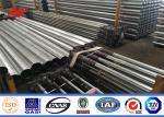 Powder Coating Steel Utility Pole 12m Treated transmission line poles with Cross