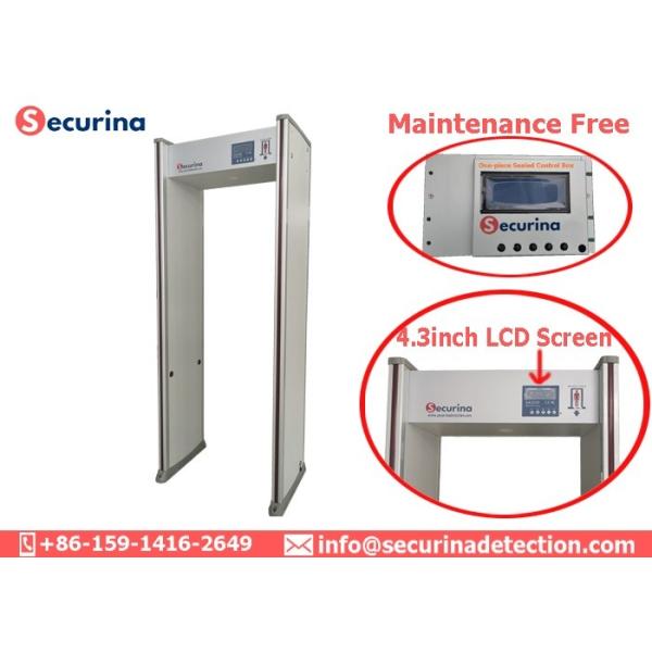 Small LCD Display Walk Through Metal Detectors 8 Zones With Self - Diagnostic Program