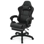 Mail Packing Gaming Chair High Back with Footrest Headrest Lumbar Support Iron