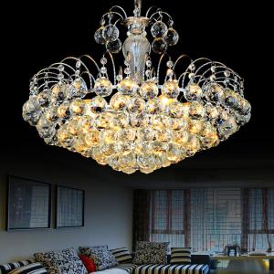 China Indoor Luxury Glass Crystal Chandeliers Gold Modern Crystal Pendant Light For House wholesale