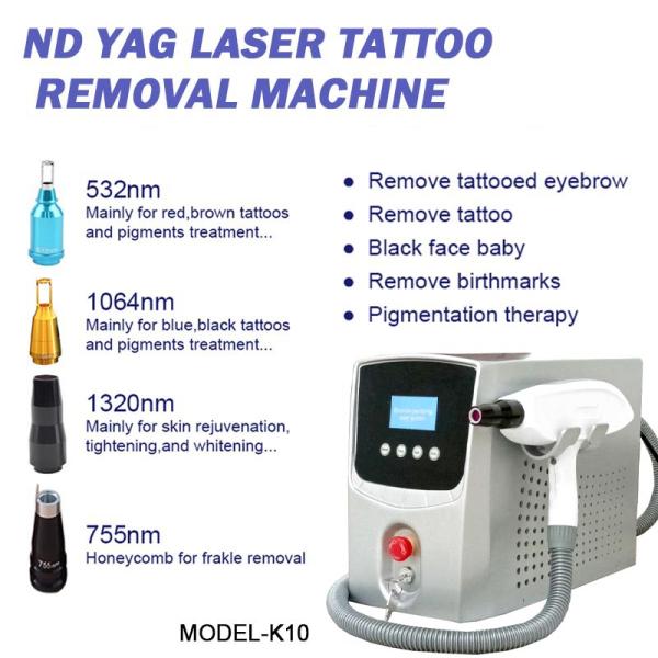 Portable Q - Switch Laser Tattoo Removal Machine Powerful 500-1000V