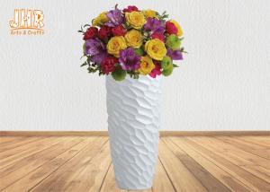 China Decorative Modern Style Fiberglass Flower Pots For Artificial Plants 2 Sizes wholesale