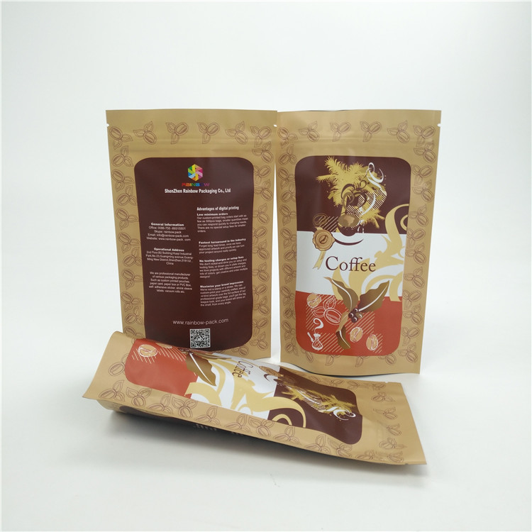 Kraft Paper Package Manufacturing Wholesale Coffee Bag Resealable Bags With Logo