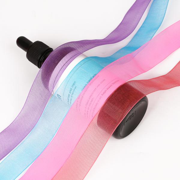 Custom Wide Solid Color Pattern Sheer Organza Ribbon Red Organza Ribbon