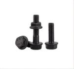 Stainless Steel Carbon Material Flange Bolts Black Oxide Zinc Finish DIN6921 M6