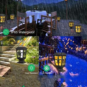 China IP 65 Outdoor Solar Wall Lights 3.2V Fire Flame Waterproof Garden LED Wall Lamp on sale