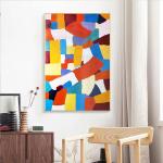 Modern Abstract Hand Painted Canvas Decoration Painting Colorful Textured Oil